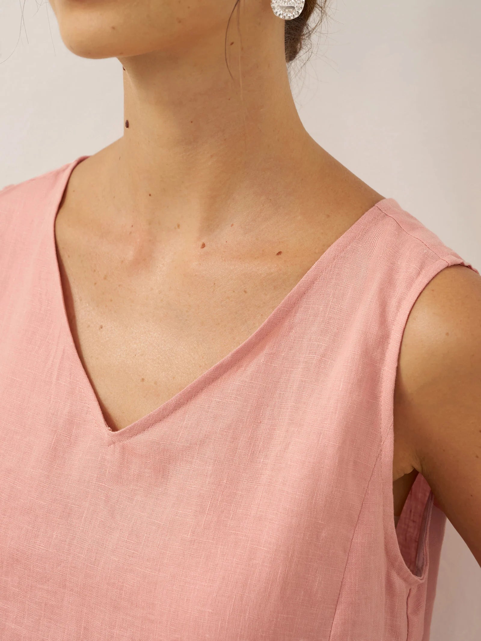 100% Linen Sleeveless A-Line Maxi Dress