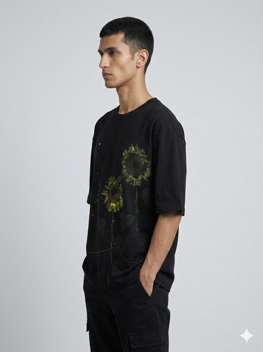 Cotton French Tarry Hand Painted T-shirt