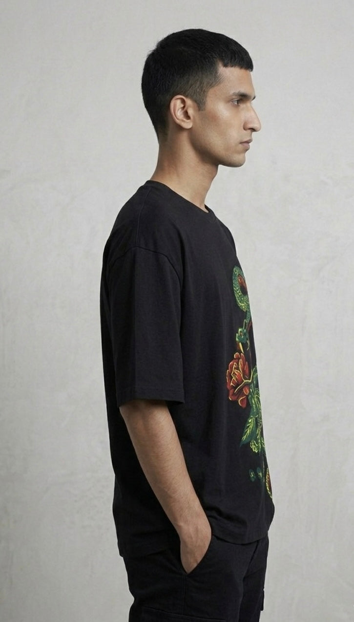 Cotton French Tarry Hand Painted T-shirt