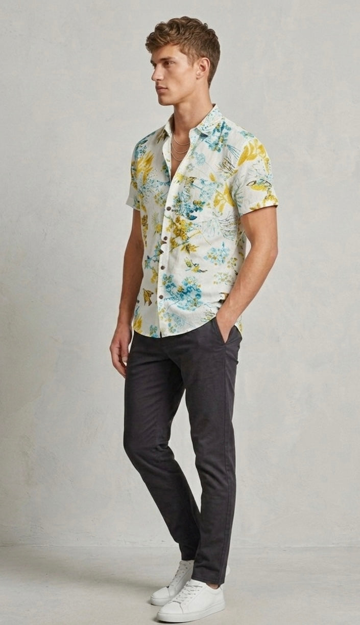 Pure Cotton Flower Printed Shirt