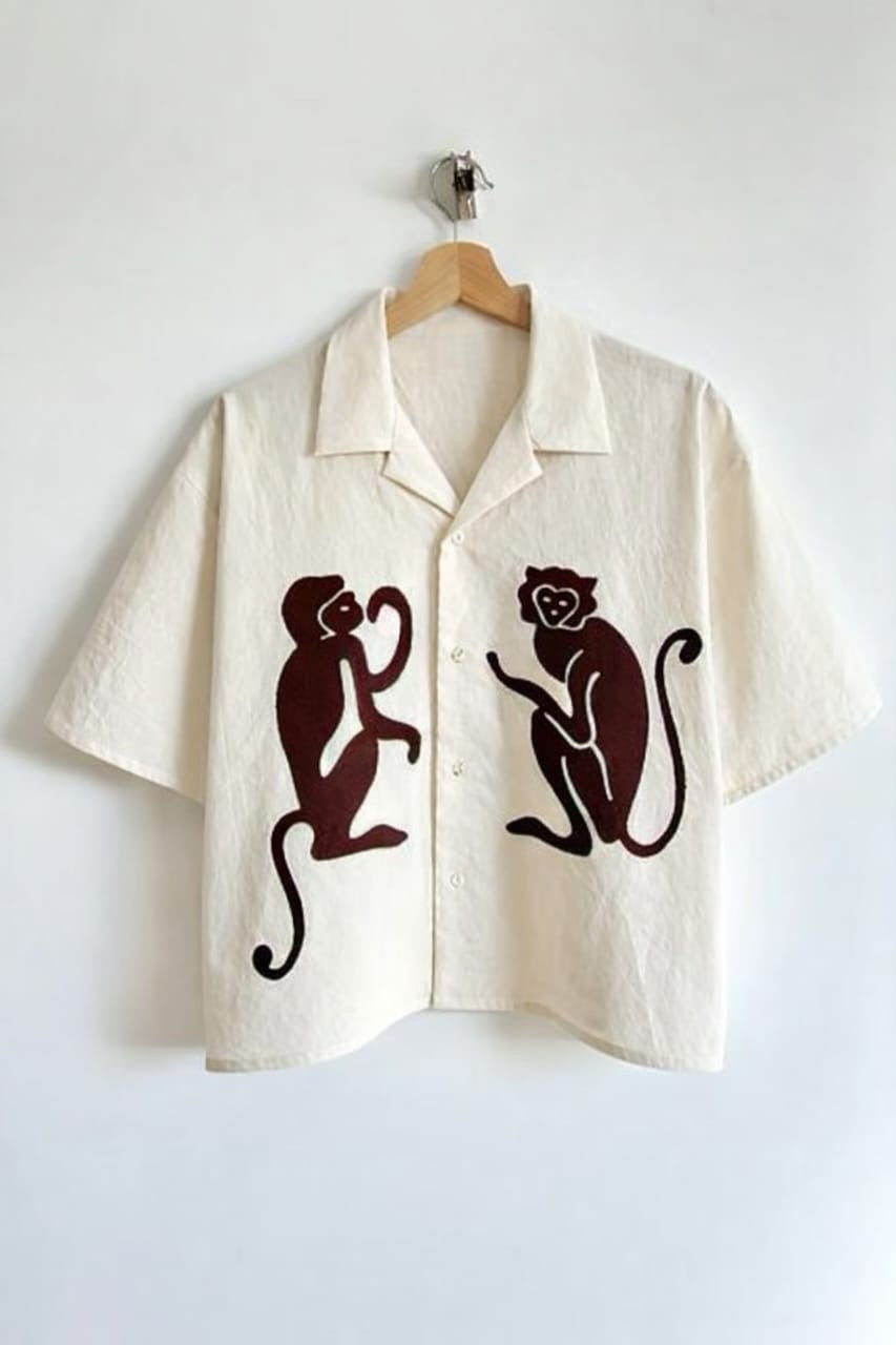 Monkey Shirt Hand Painted