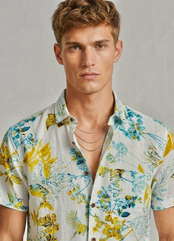Pure Cotton Flower Printed Shirt